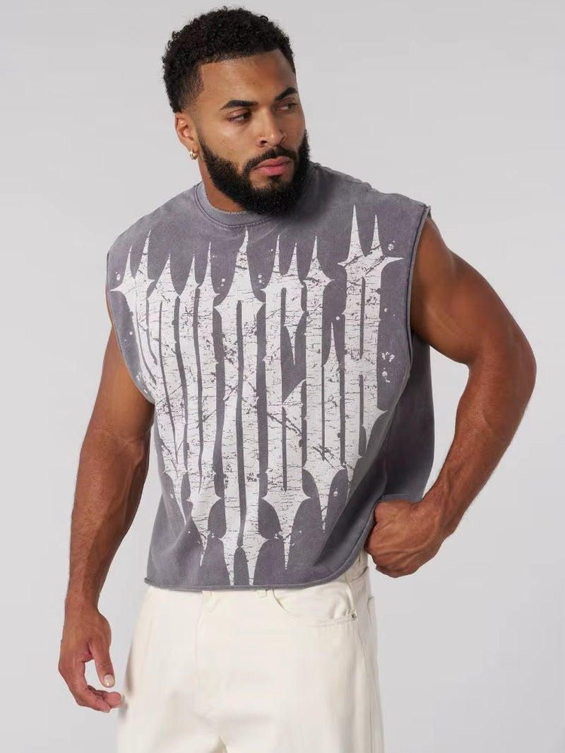 Men'S Brand Summer Gym Cotton Tank Top Sleeveless Shirt Man Bodybuilding Clothing Casual Fitness Workout Running Vest Sportswear