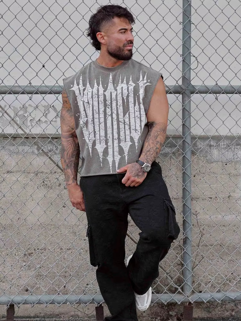 Men'S Brand Summer Gym Cotton Tank Top Sleeveless Shirt Man Bodybuilding Clothing Casual Fitness Workout Running Vest Sportswear